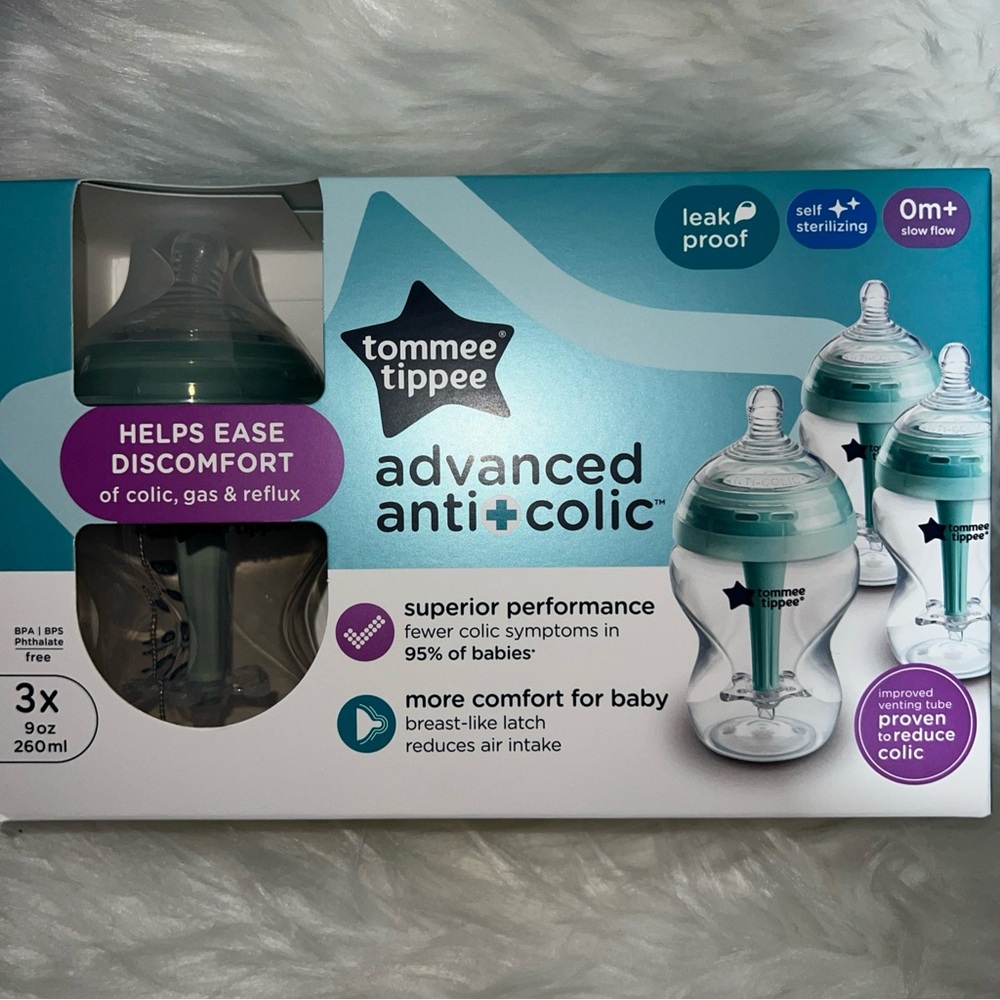 Tommee Tippee Advanced Anti-Colic Baby Bottles - Blue